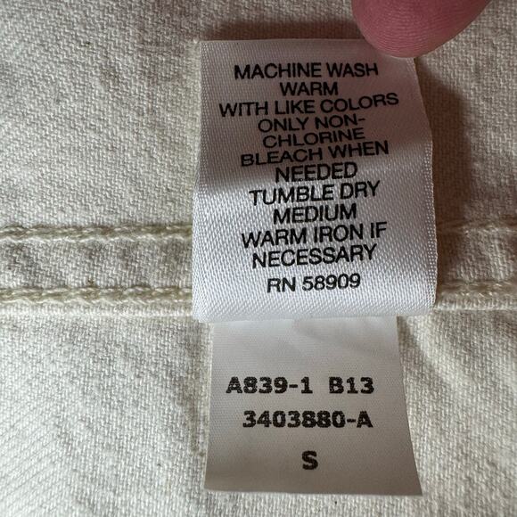 Crosby & Howard Denim Trucker Jacket Women’s Ivory with Copper Buttons Size S - Picture 5 of 6